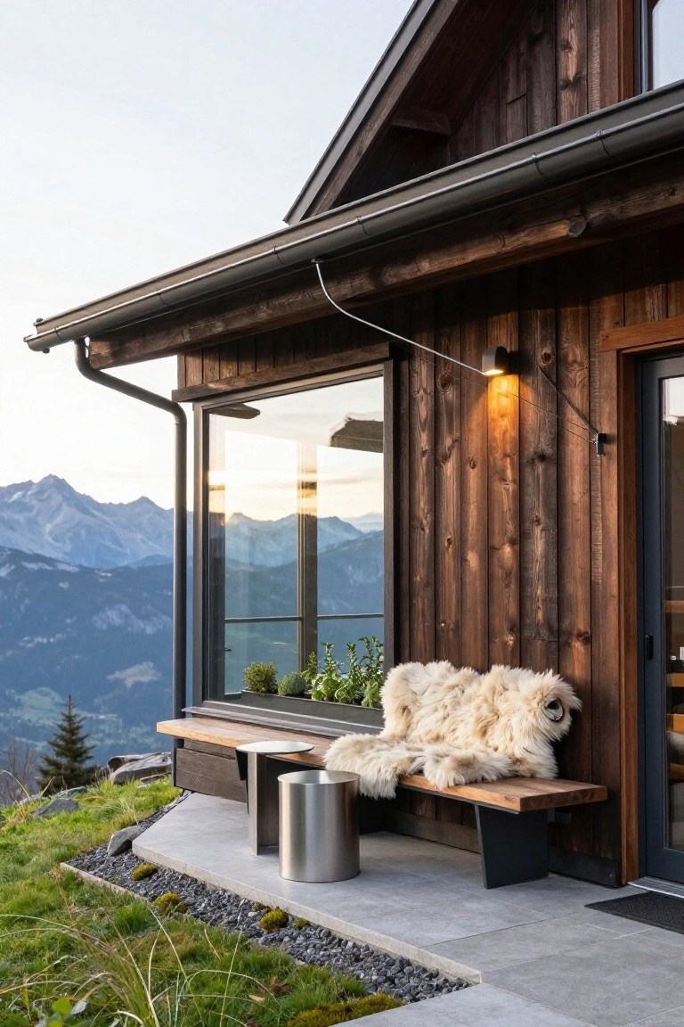 Balcony Bench for Mountain Lounging