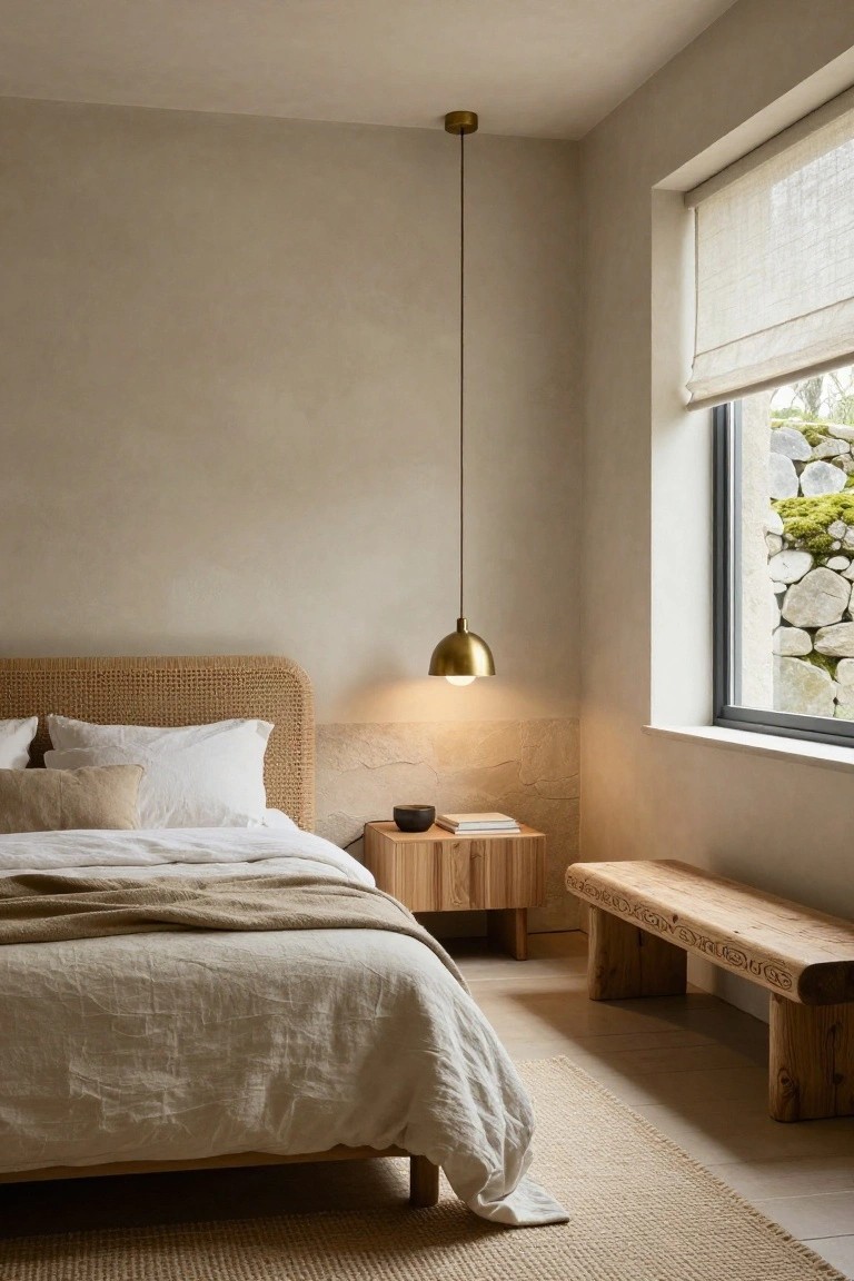 Wood Bench at Bed's Foot