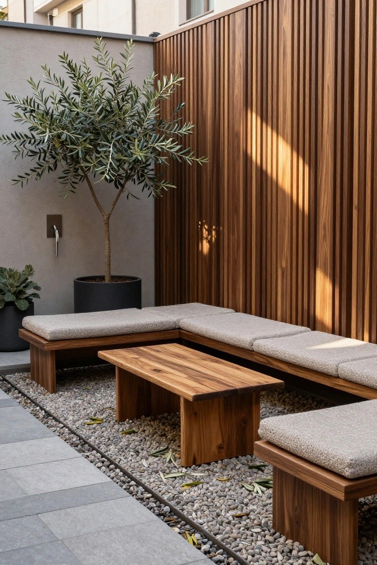 Simple Outdoor Corner Bench