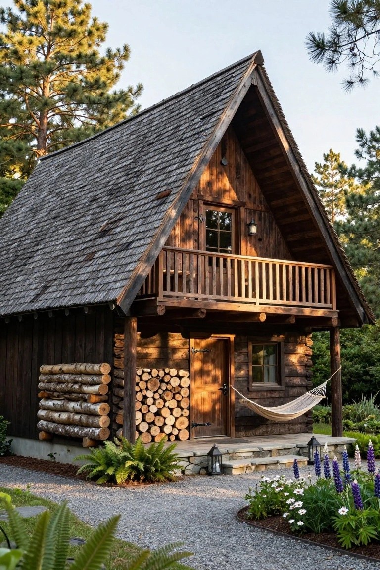 Firewood Stacks for Cabin Curb Appeal